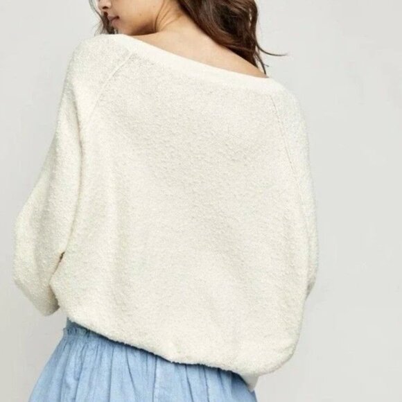 Free People | Found My Friend Pullover Sweater Minimalist in Cream | Size Medium - Picture 5 of 16